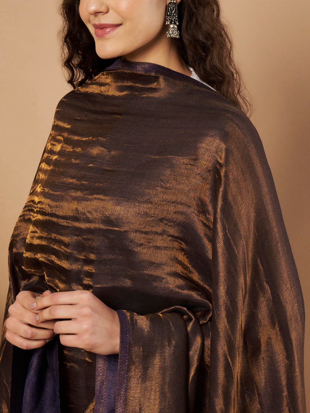 Zari Reversible Stole - Blue