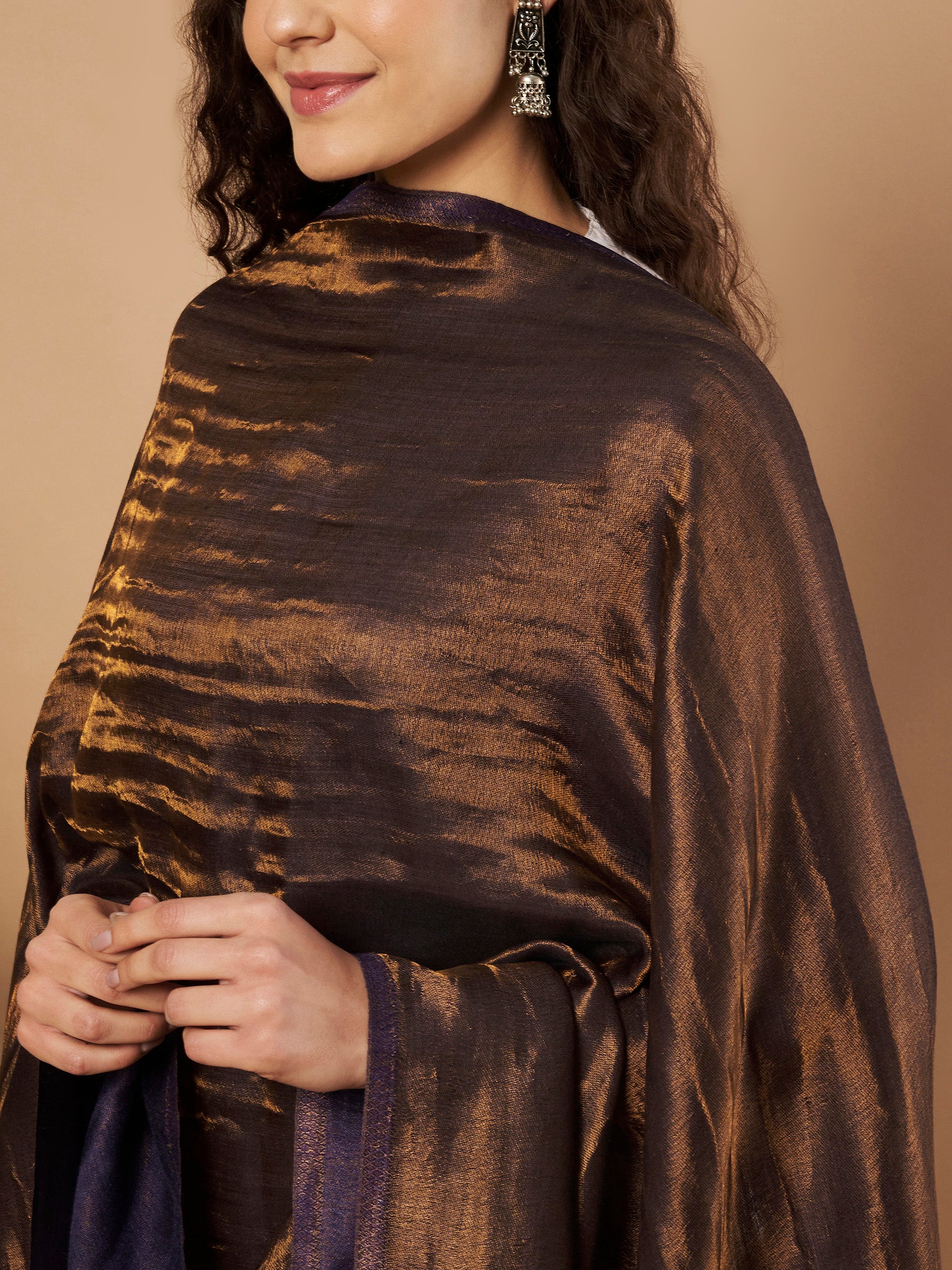 Zari Reversible Stole - Blue