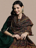 Black Floral Woven Shawl
