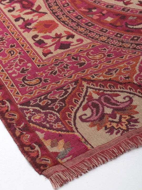 Women Floral Wool Blend Shawl