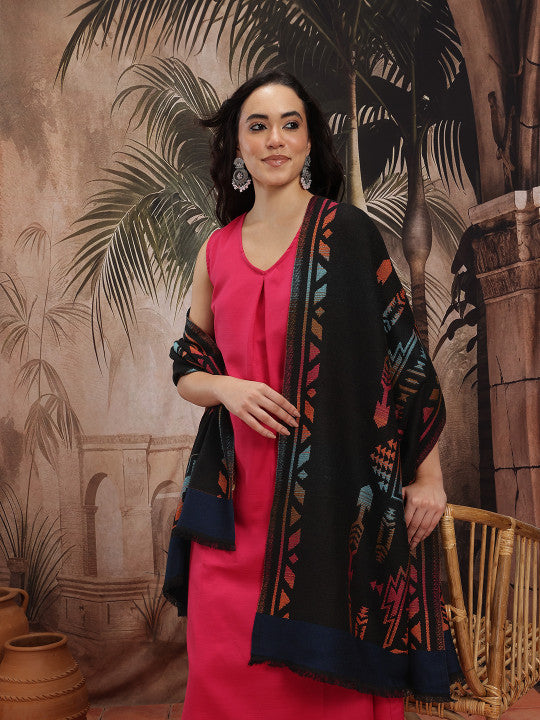 Floral Woven Design Stole