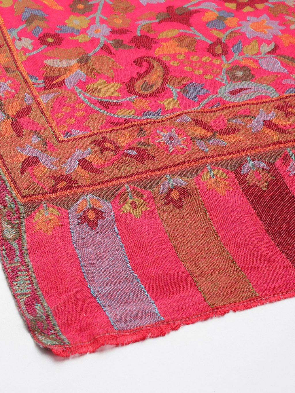 Women Floral Woven Design Kashmiri Kaani Stole