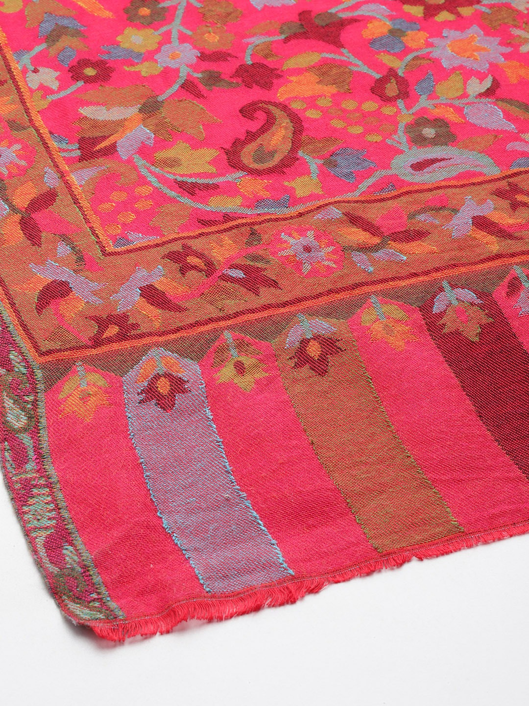 Women Floral Woven Design Kashmiri Kaani Stole
