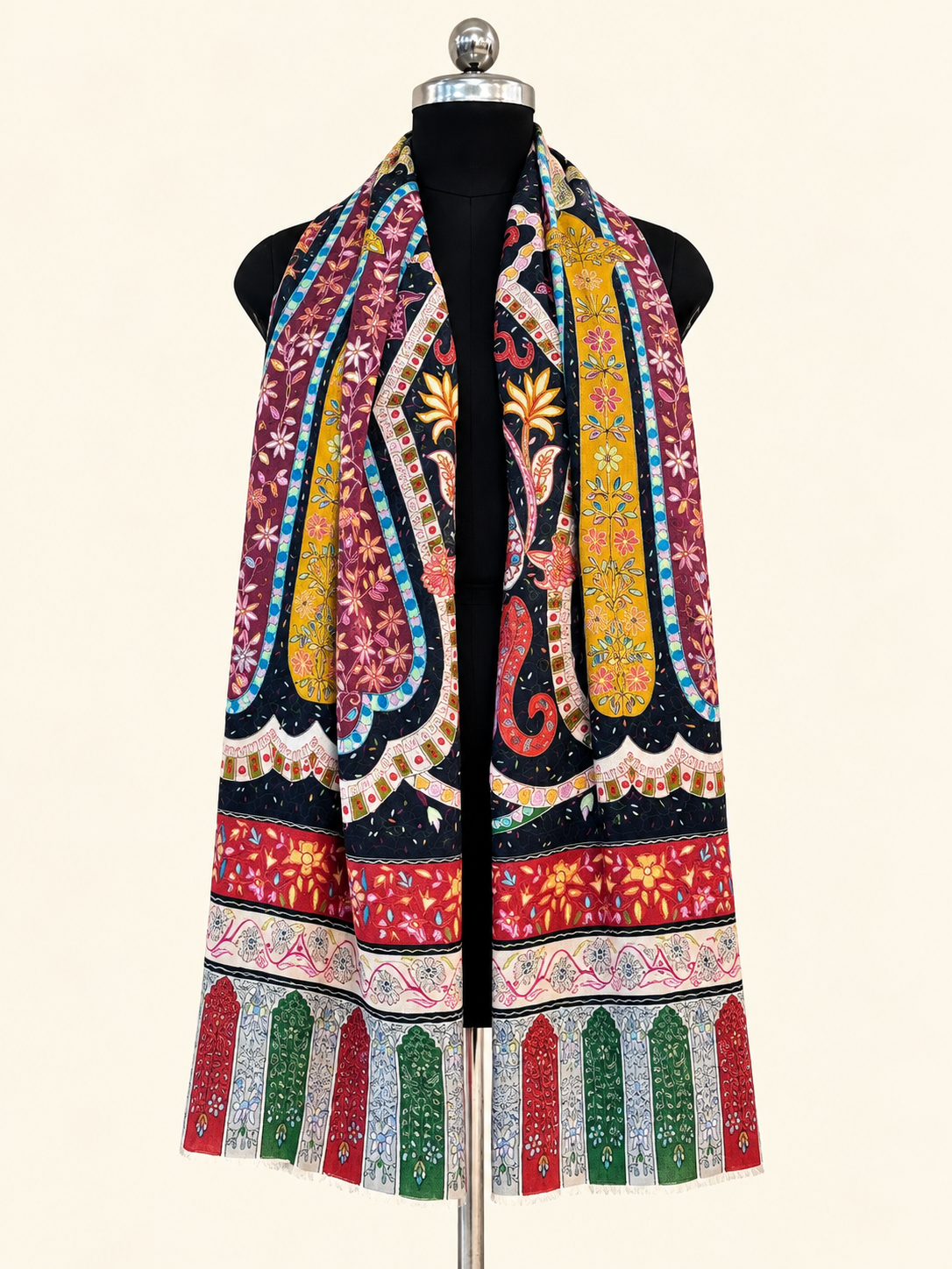 Multi Kalamkari Ethnic Motifs Shawl