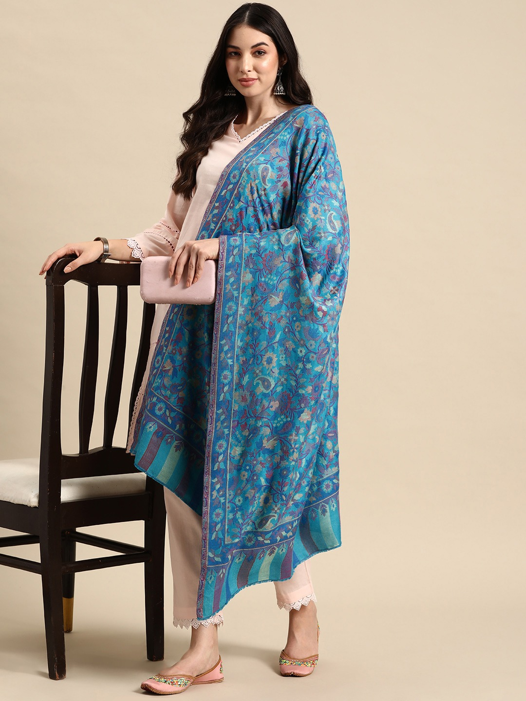Kashmiri Blue Kaani Stole