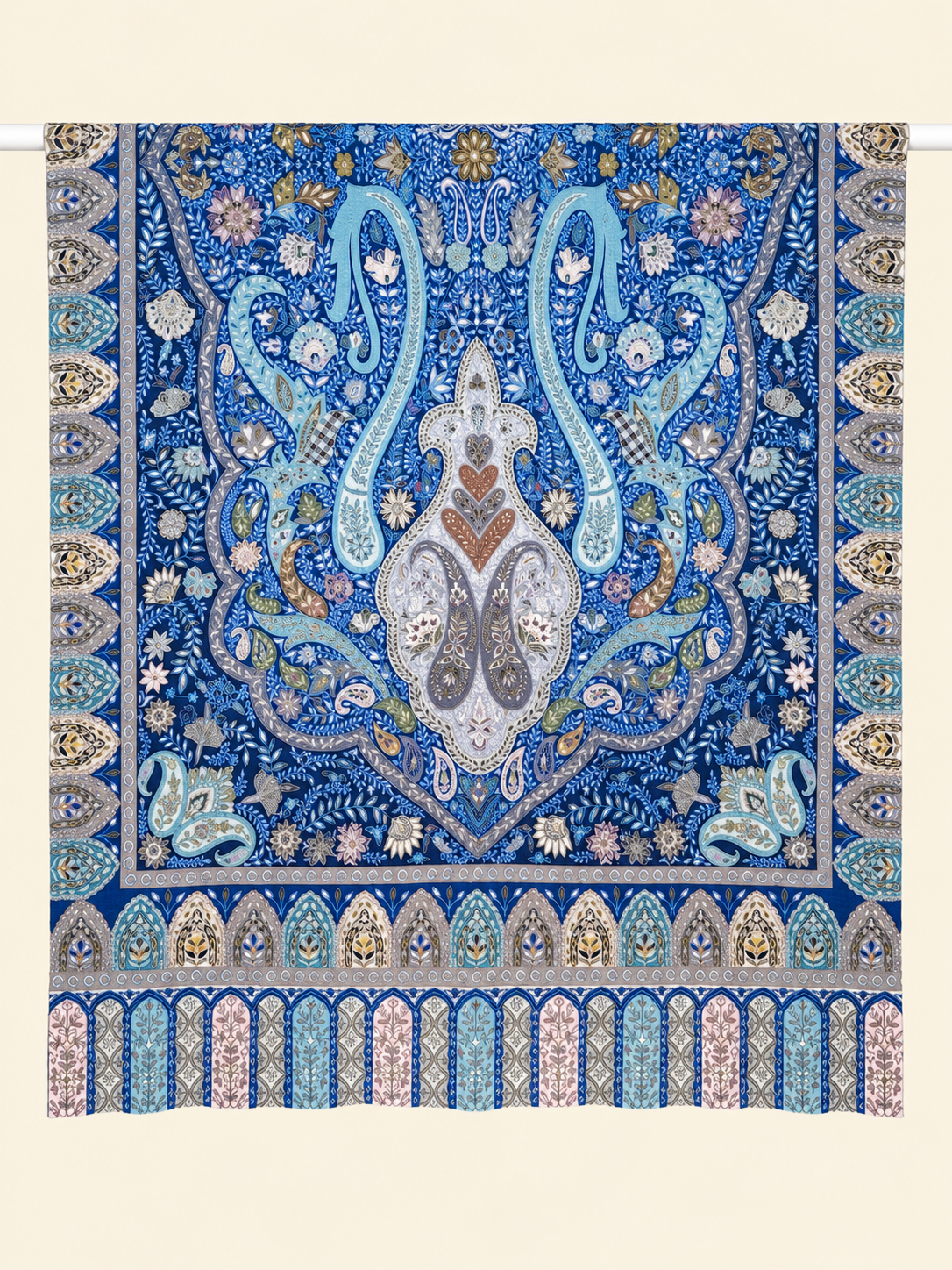 Blue Kalamkari Ethnic Motifs Shawl