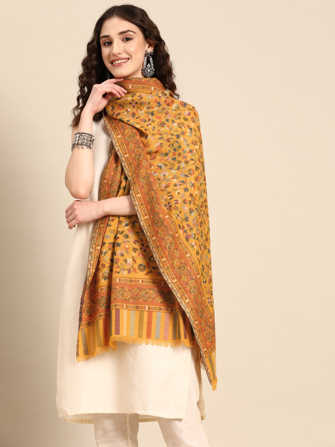 Kashmiri Mustard Kaani Stole