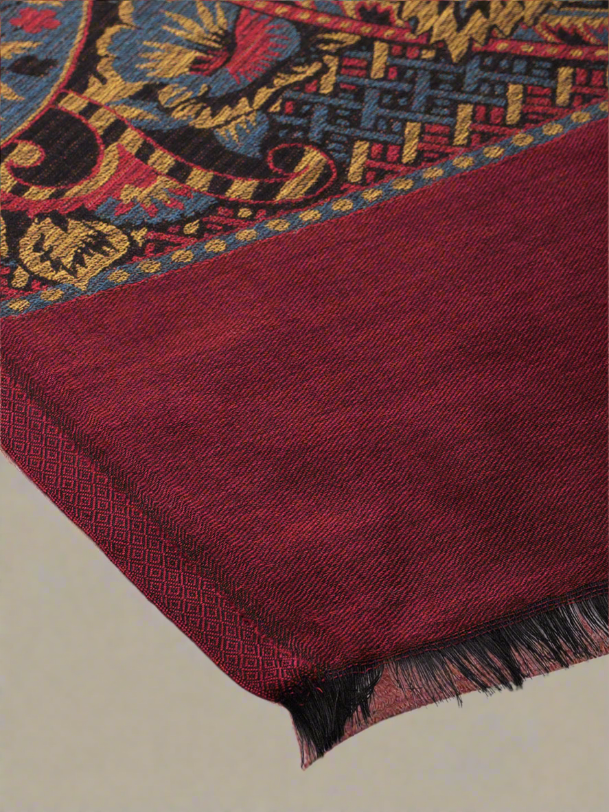 Maroon Kashmiri Palla Stole