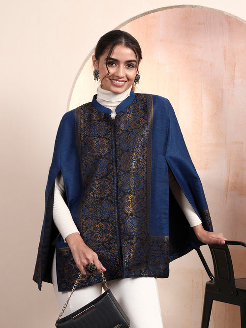 Arohi Blue kaani Cape Jacket