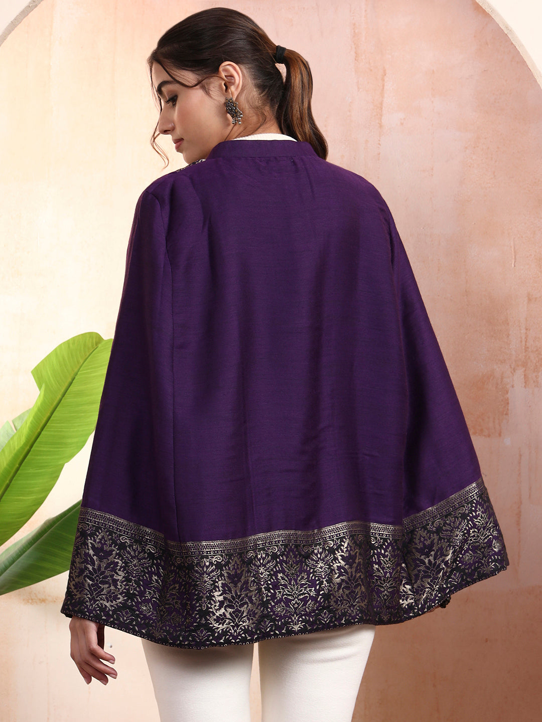 Arohi purple kaani cape Jacket