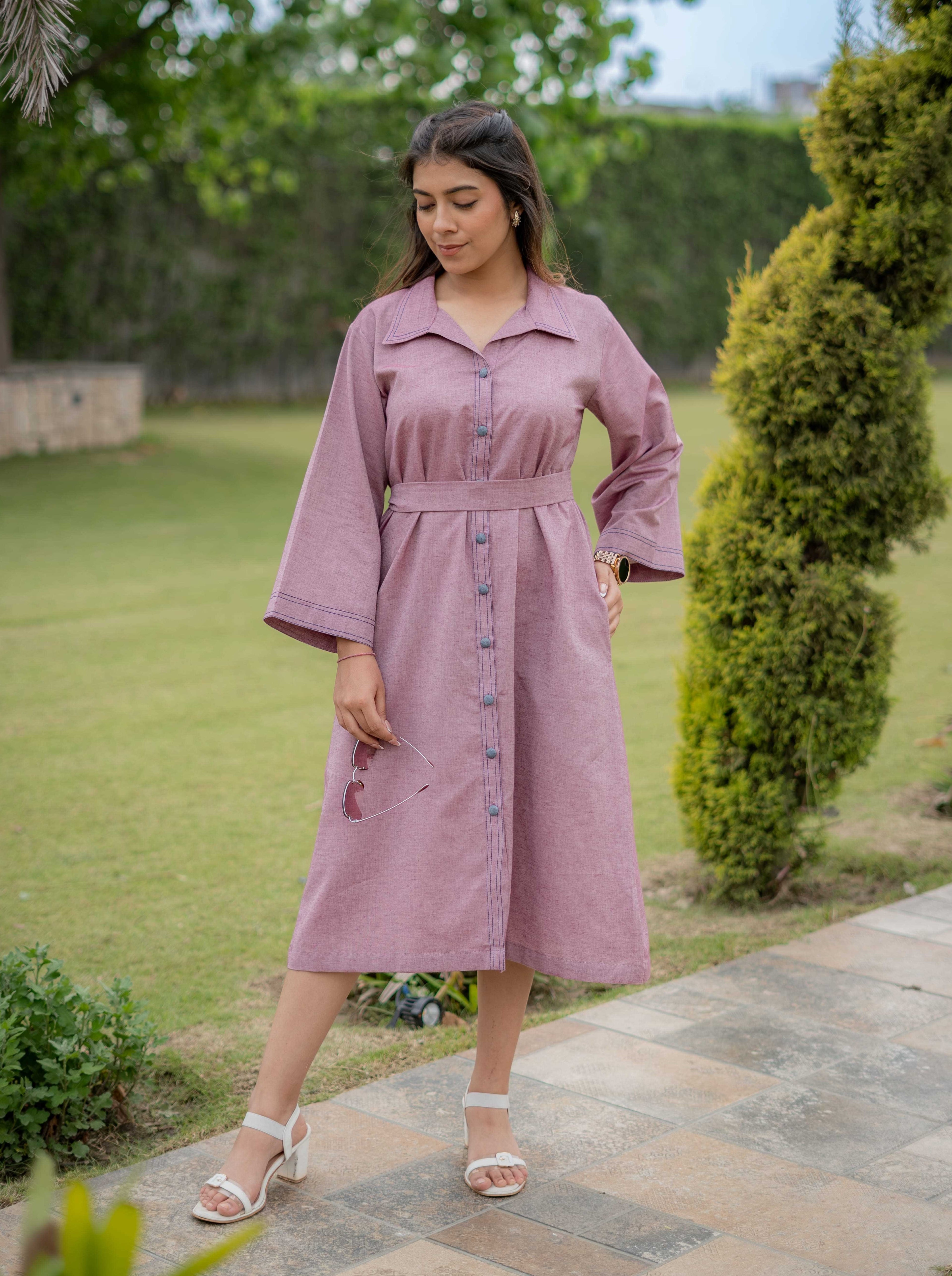 Vintage Rose Shirt Dress