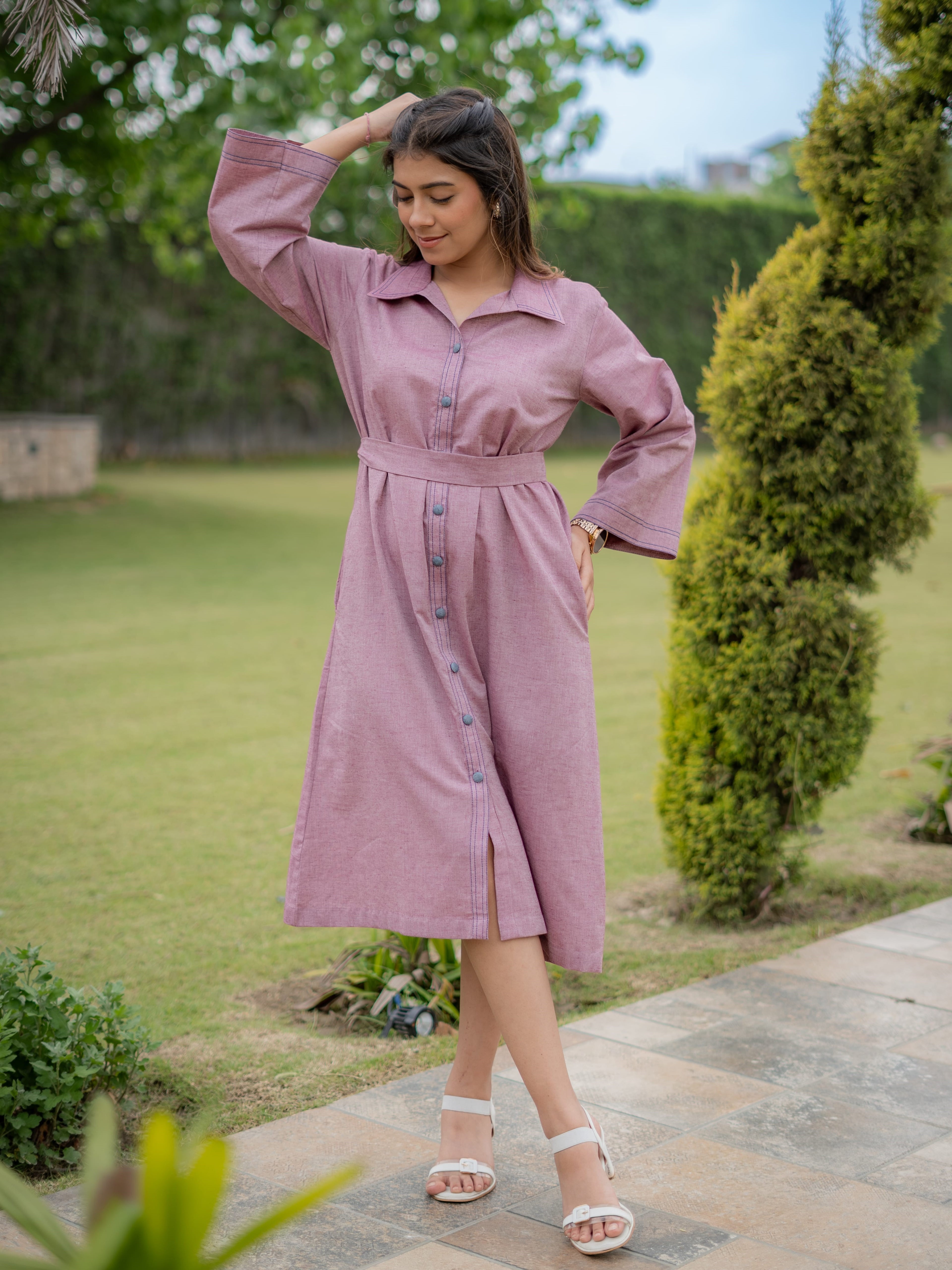 Vintage Rose Shirt Dress