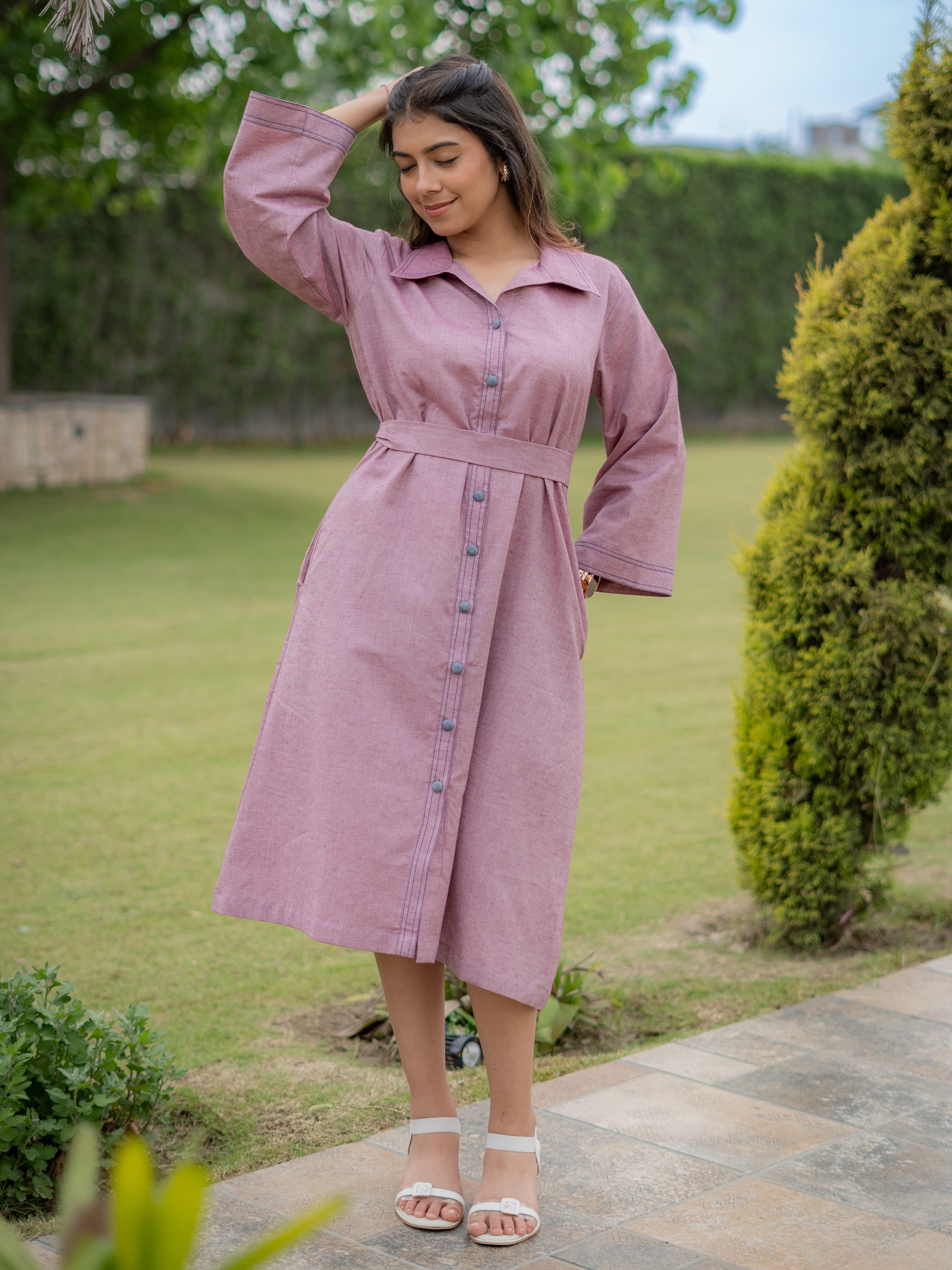 Vintage Rose Shirt Dress