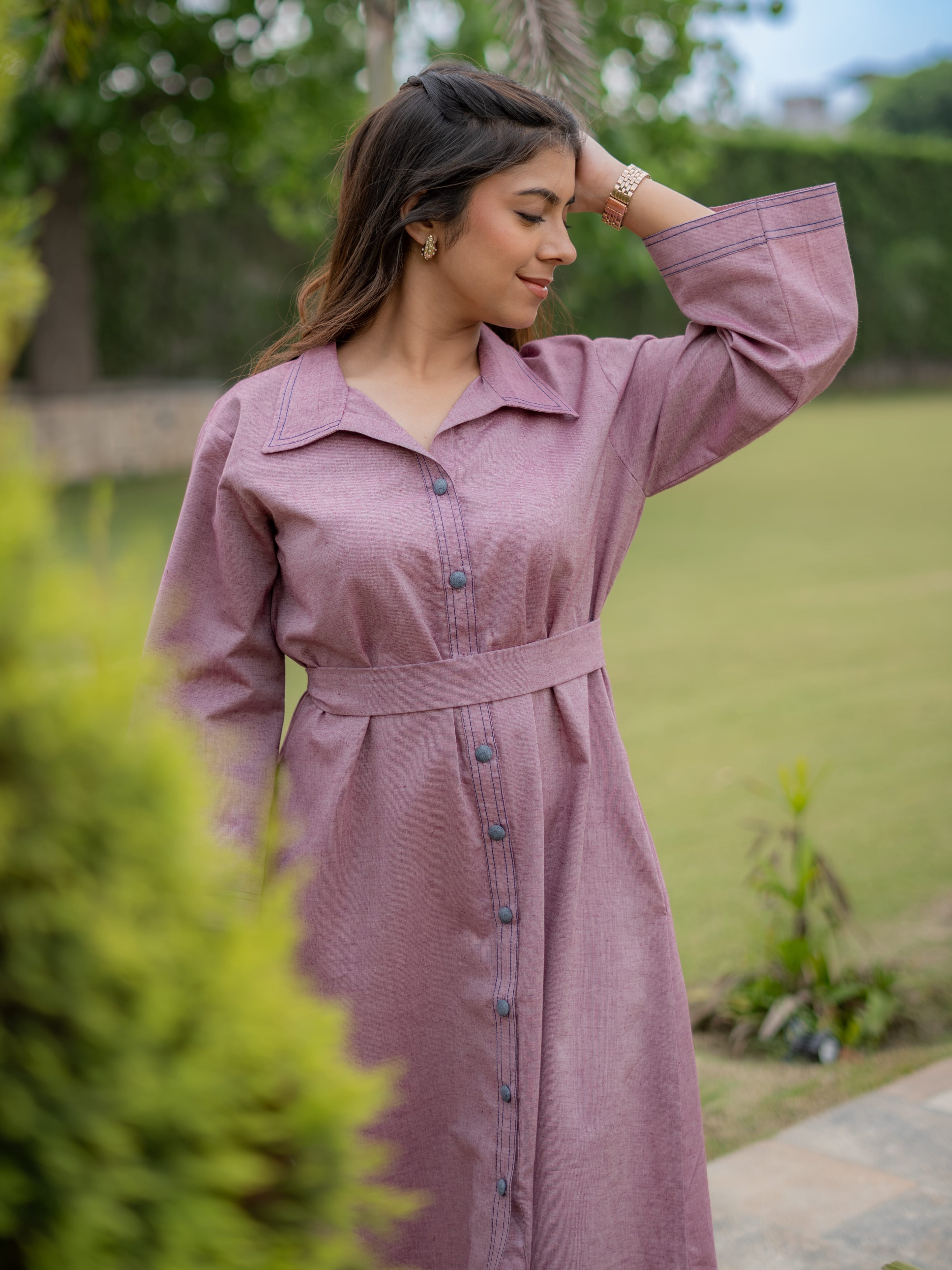 Vintage Rose Shirt Dress