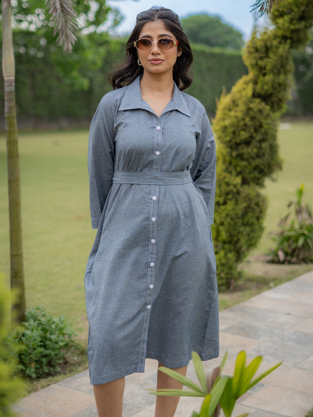 Midnight Mist Shirt Dress