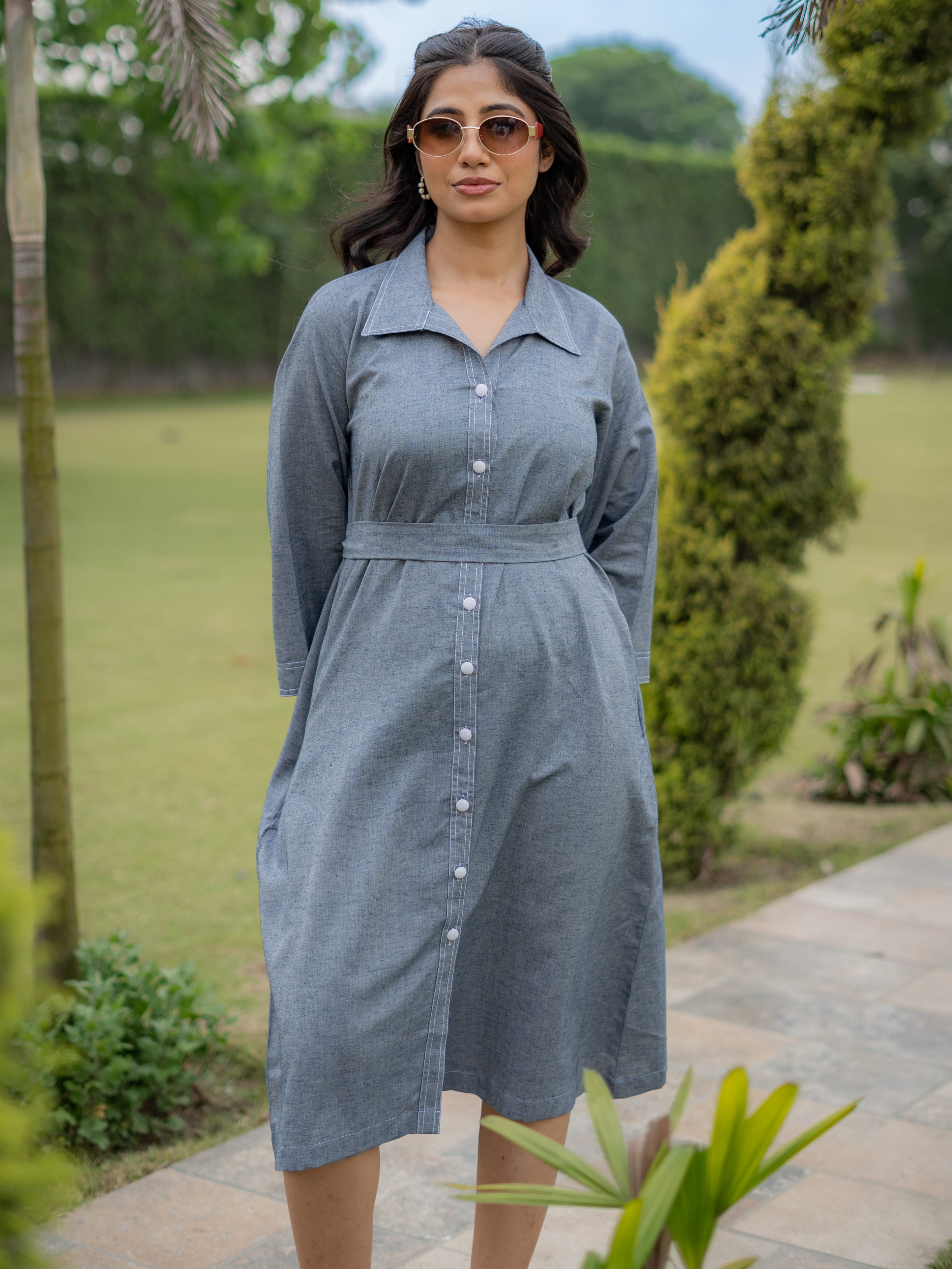 Midnight Mist Shirt Dress