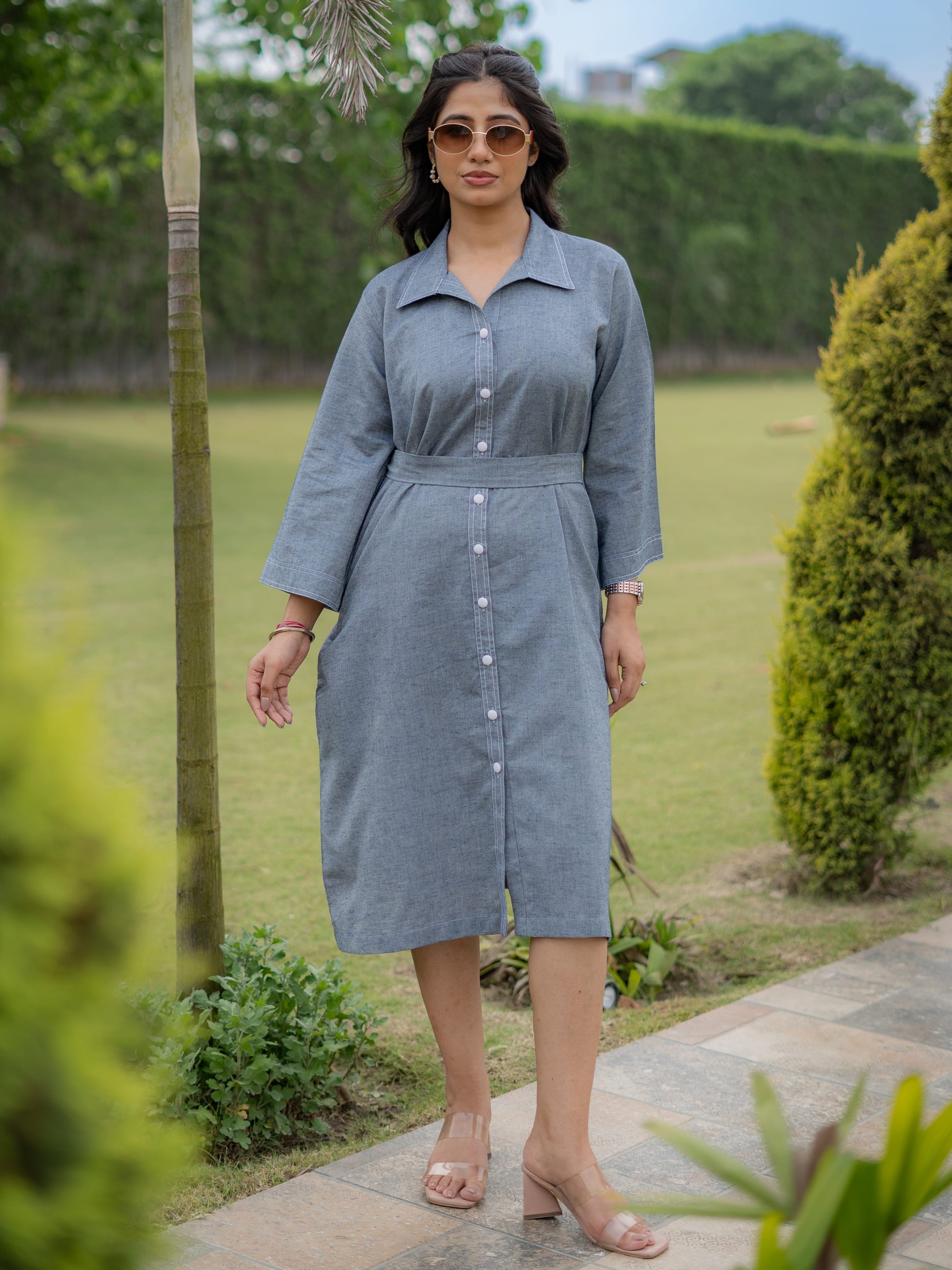 Blue Shirt Dress