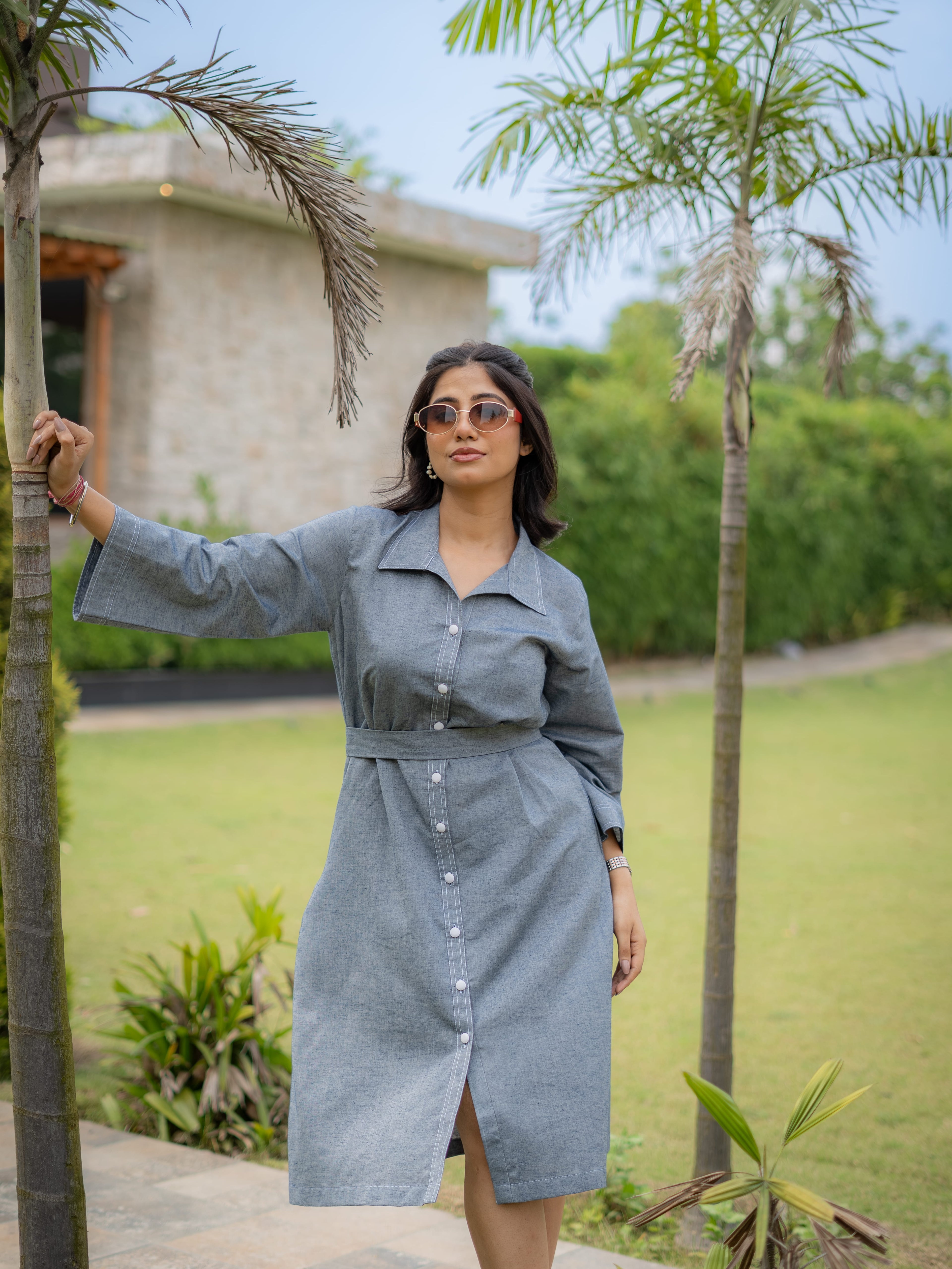 Midnight Mist Shirt Dress