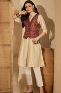 Maroon Beige waistcoat