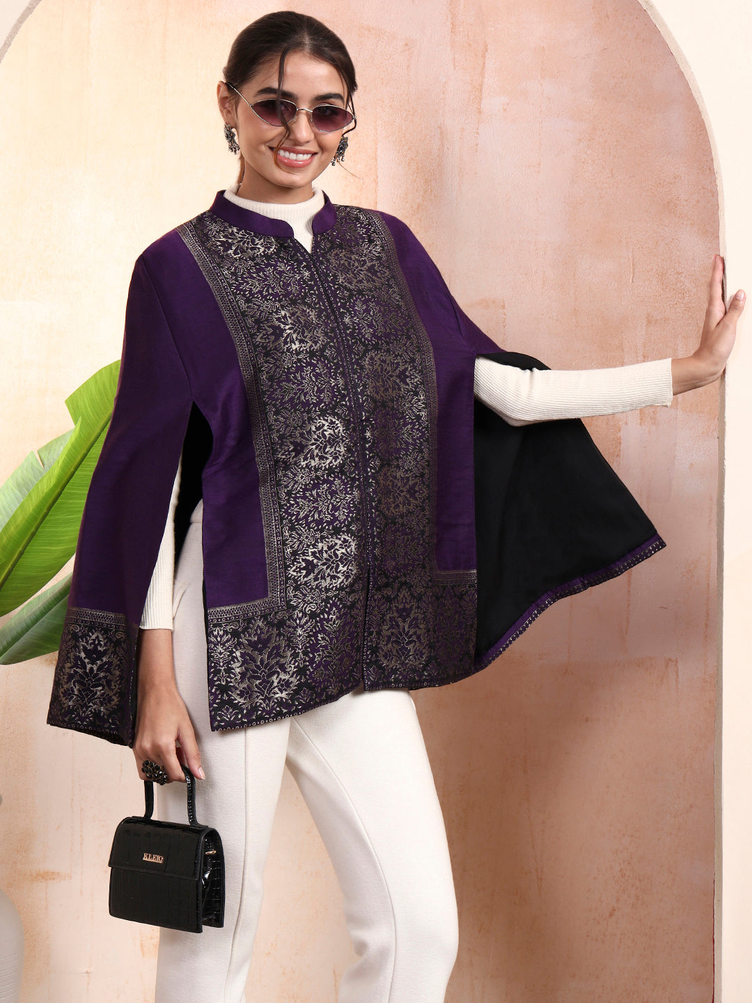 Arohi purple kaani cape Jacket
