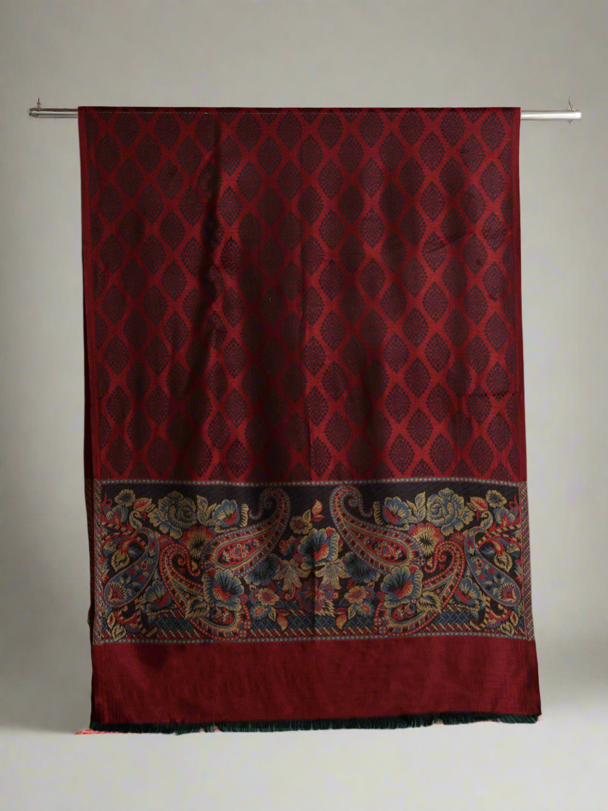 Maroon Kashmiri Palla Stole