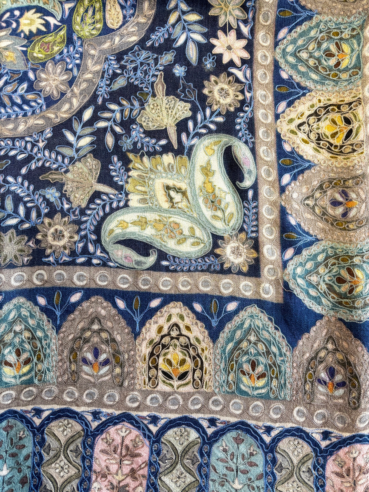 Blue Kalamkari Ethnic Motifs Shawl