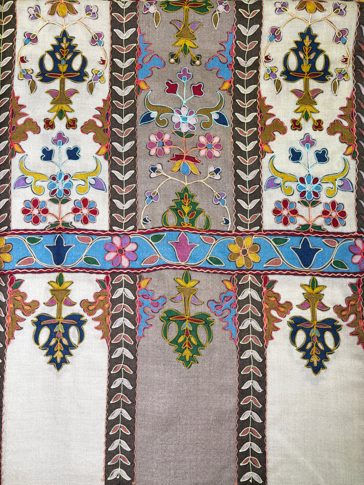 Grey Kalamkari Geometric Stole