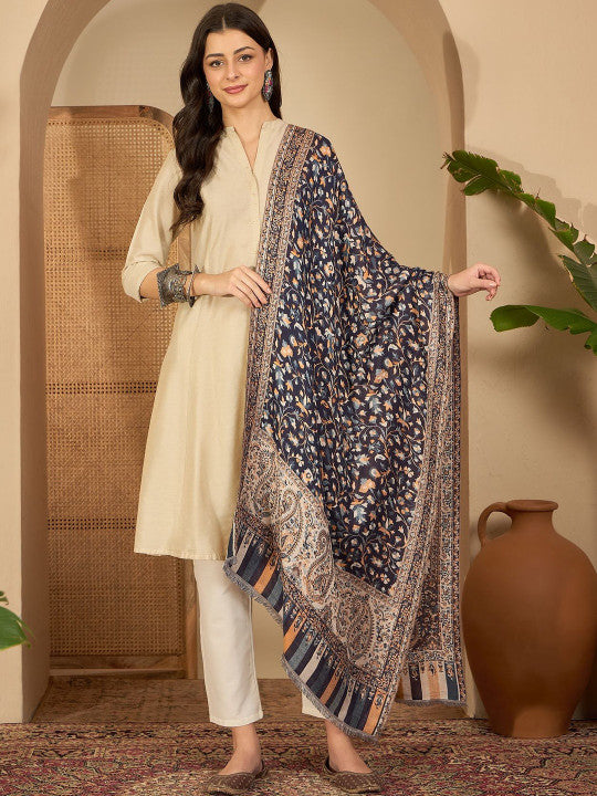 Blue Reversible Kaani Stole