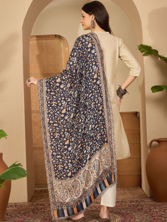 Blue Reversible Kaani Stole
