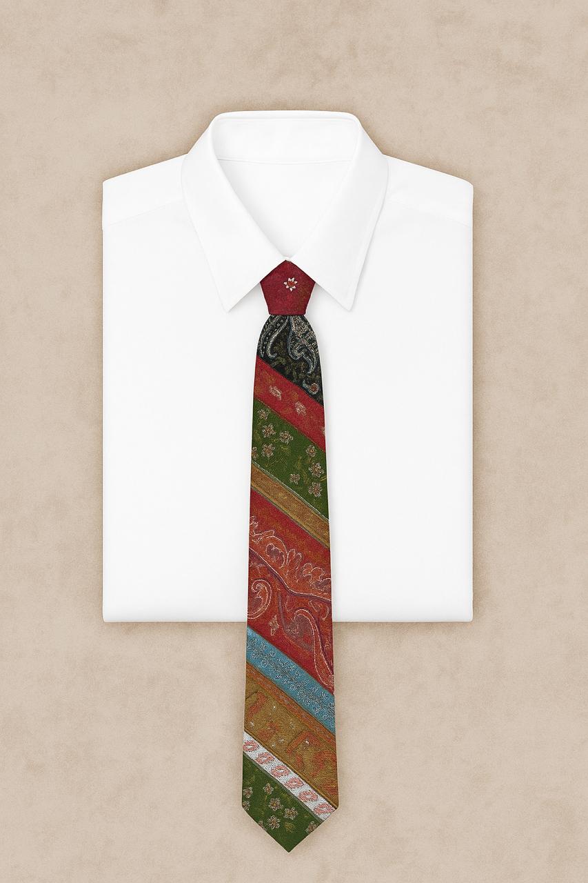 Men Multicolour Kashimiri Kaani Tie