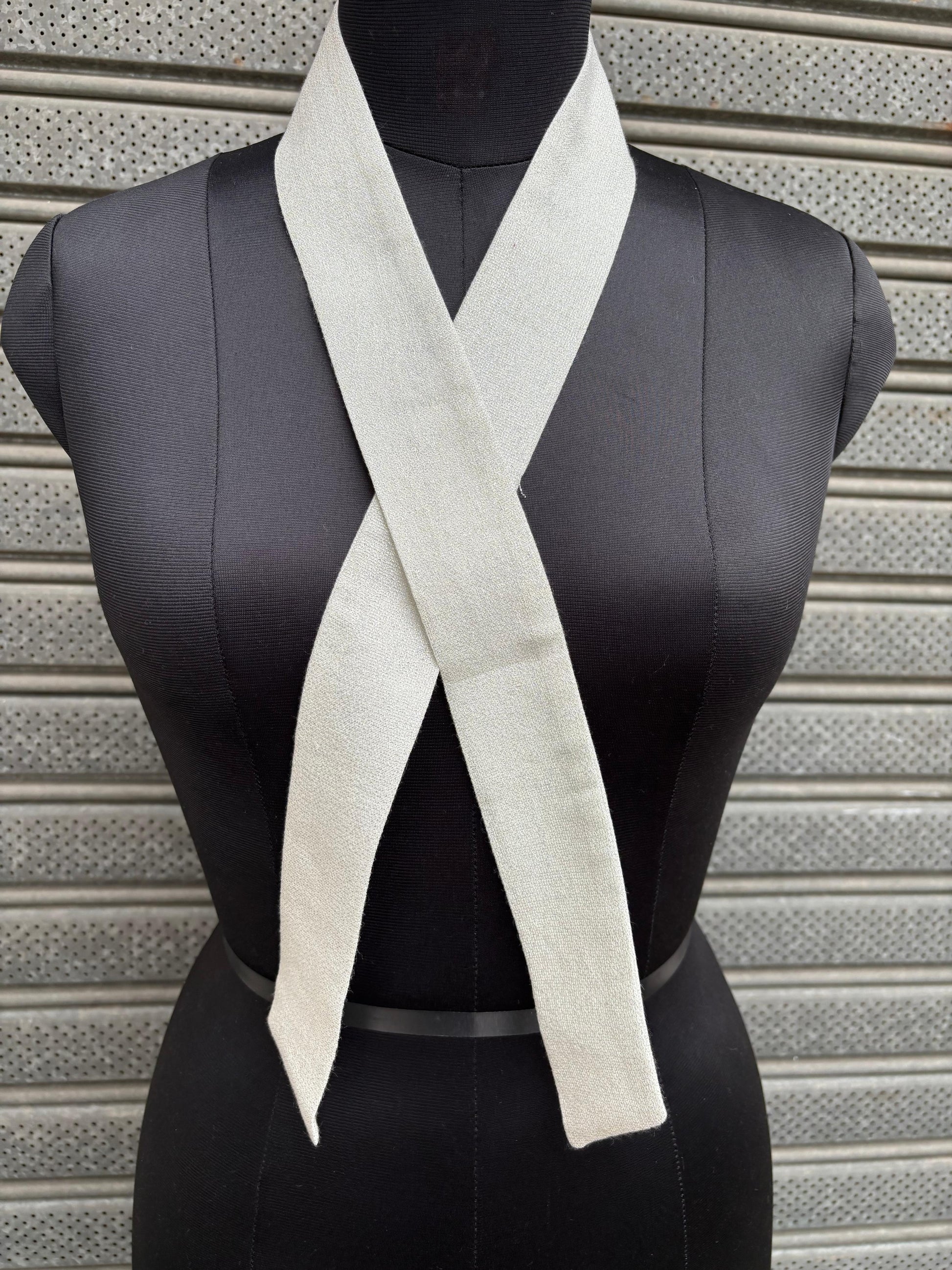 Women White Handmade Neck tie