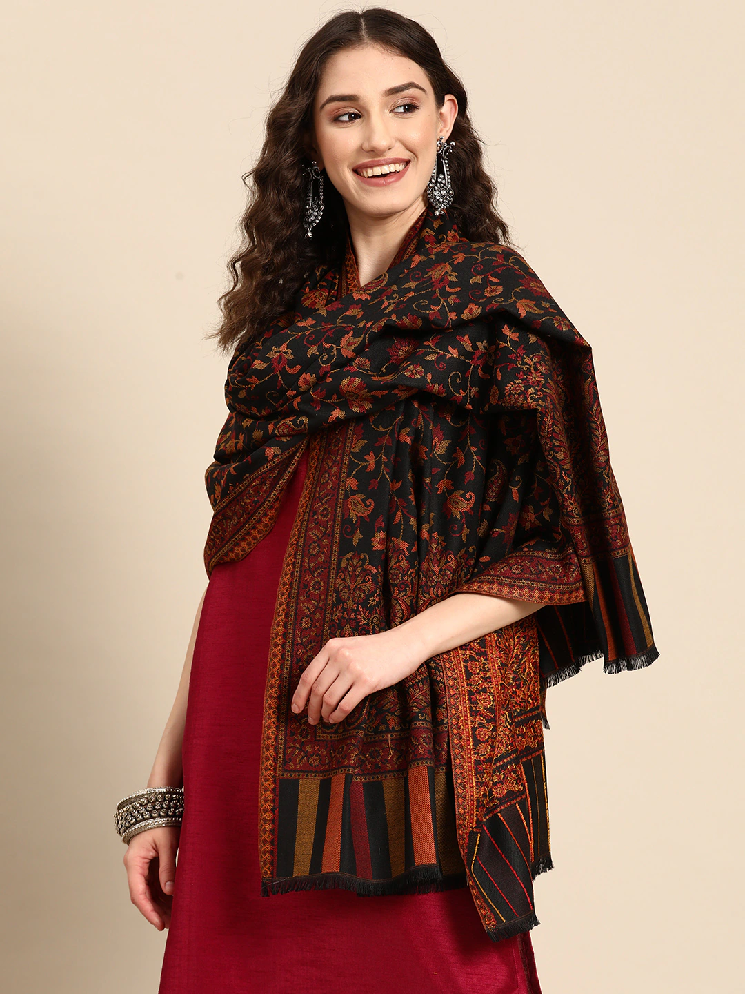 Black Jamawar Shawl