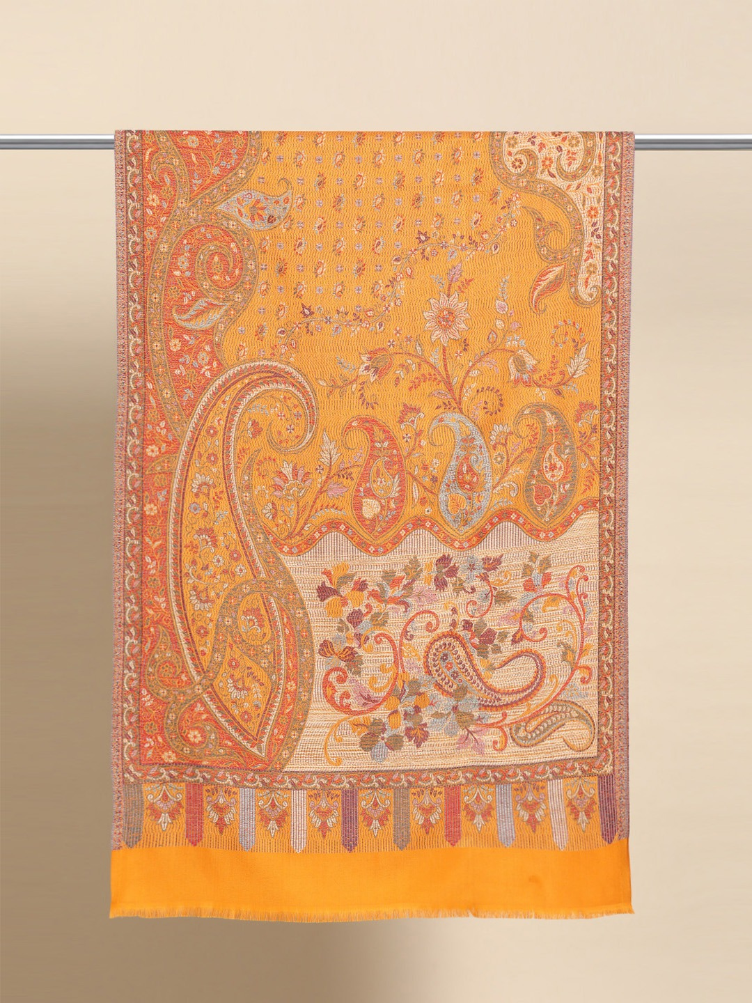 Mustard Jamawar Stole