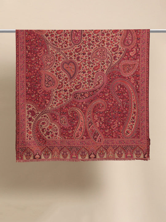 Women Floral Wool Blend Shawl