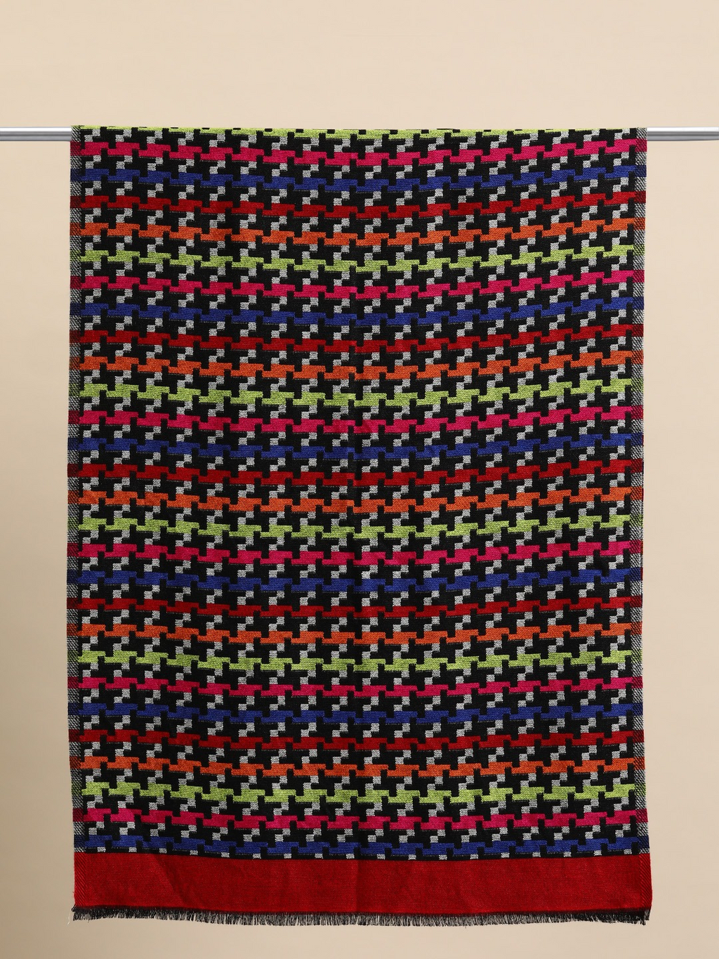 Women Geometric Woven Design Acrylic Stole