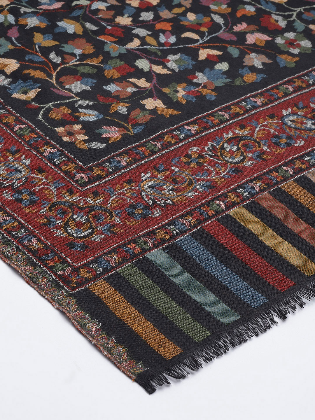Black Kashmiri Kaani Stole