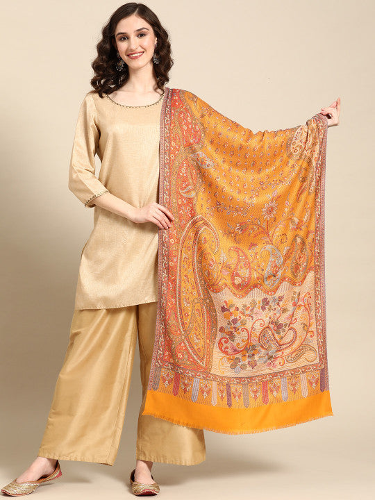 Mustard Jamawar Stole