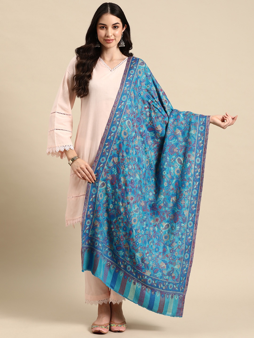 Kashmiri Blue Kaani Stole