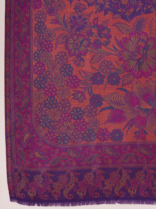 Women Floral Woven Design Shawl