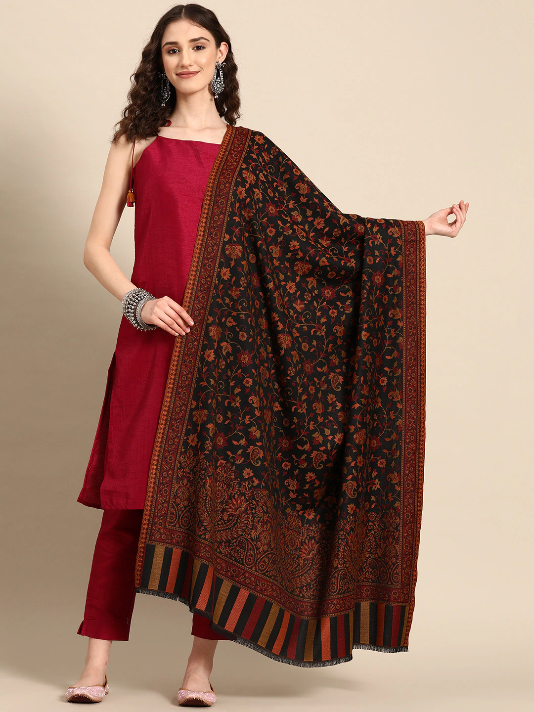 Black Jamawar Shawl