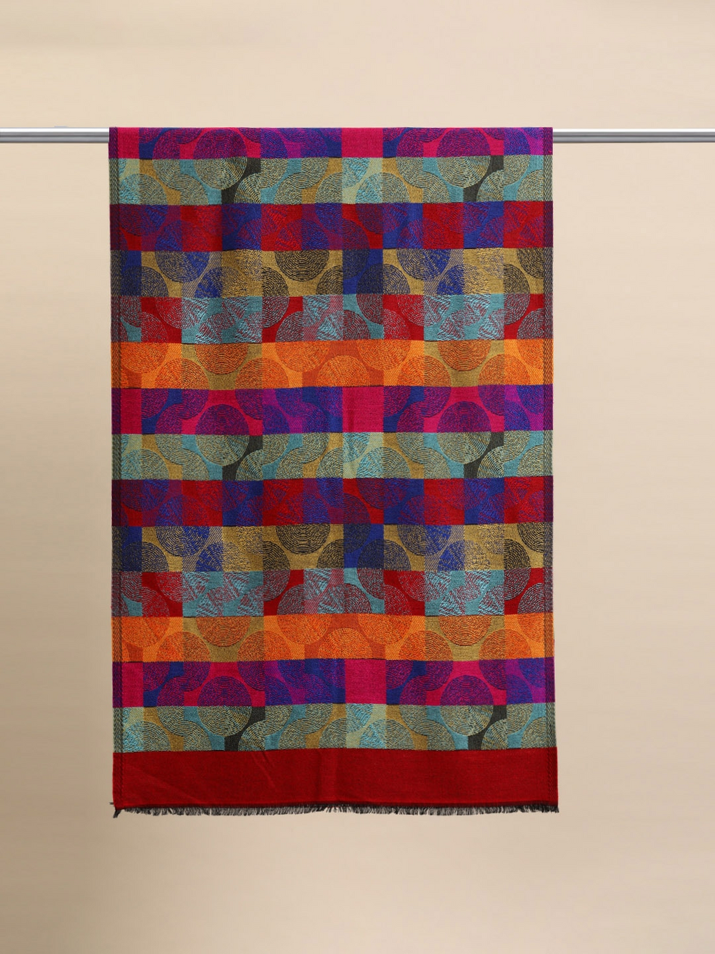 Women Geometric Woven Design Acrylic Stole