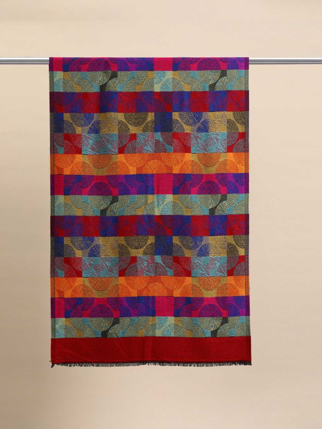 Women Geometric Woven Design Acrylic Stole