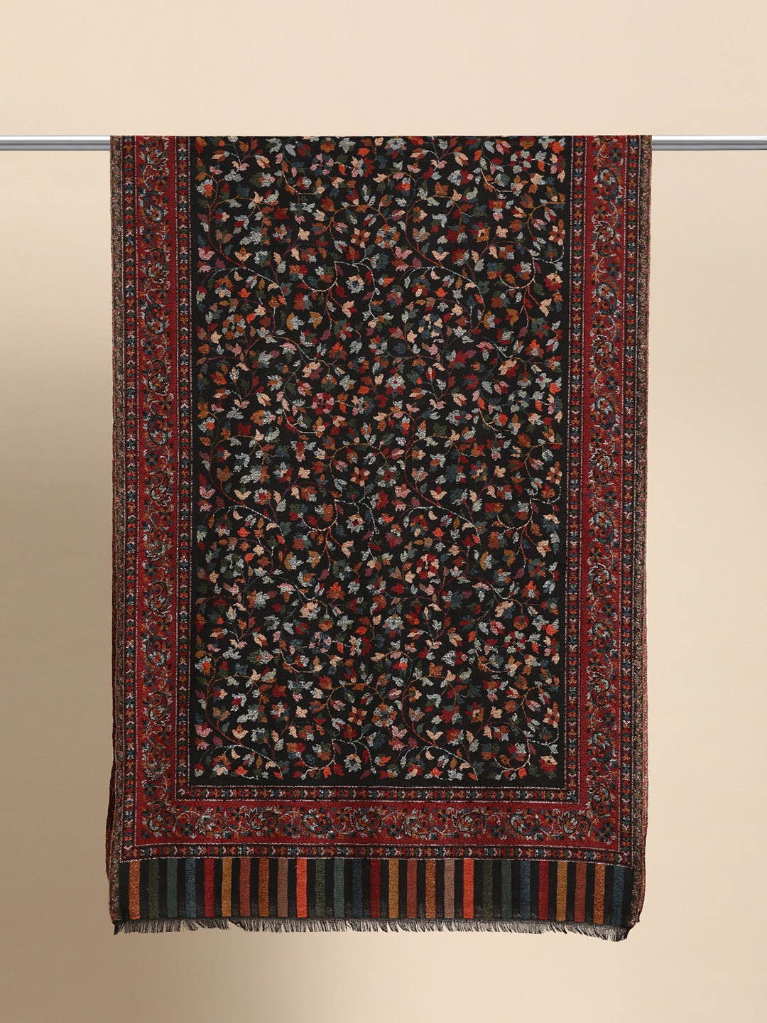 Black Kashmiri Kaani Stole