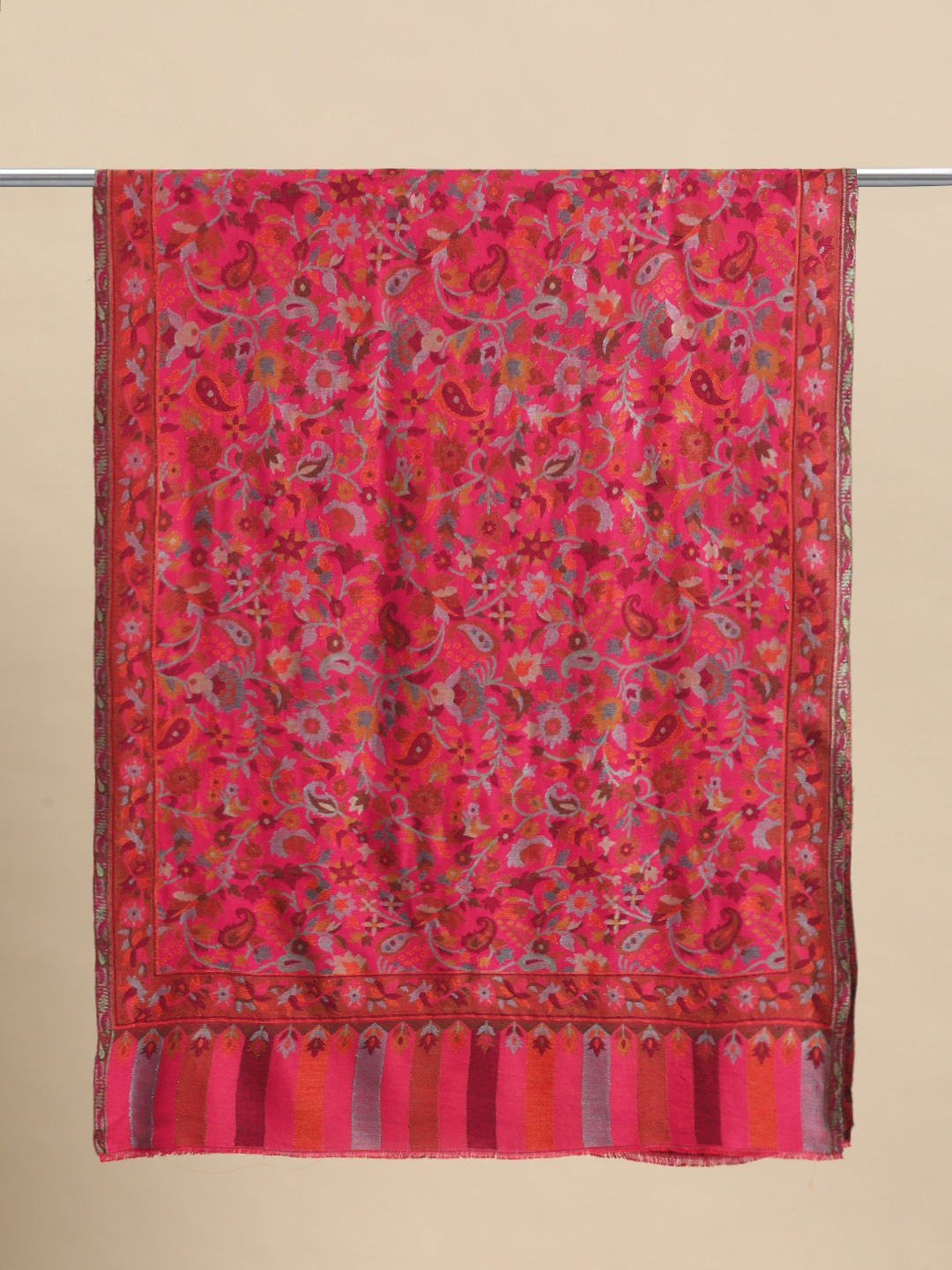 Women Floral Woven Design Kashmiri Kaani Stole