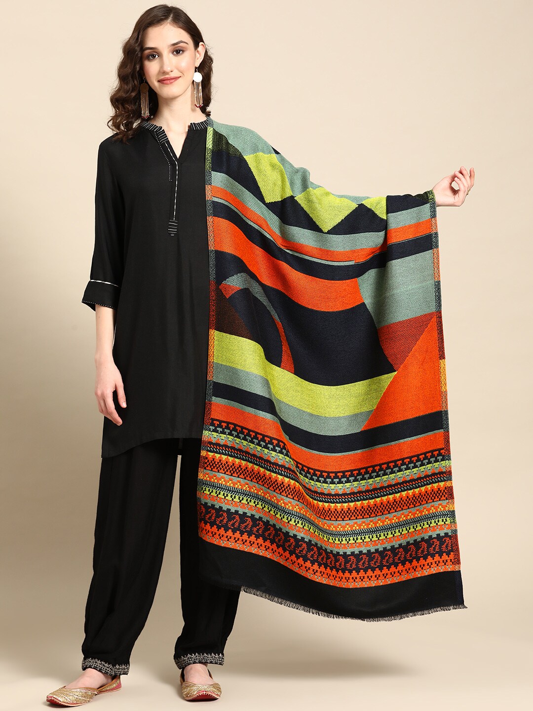 Multicoloured Geometric Stole