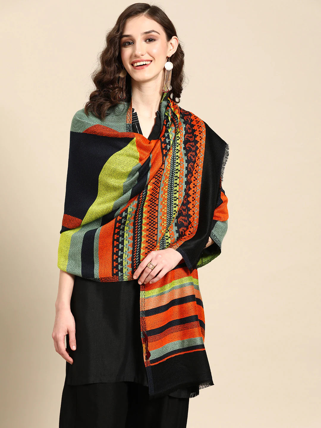 Multicoloured Geometric Stole