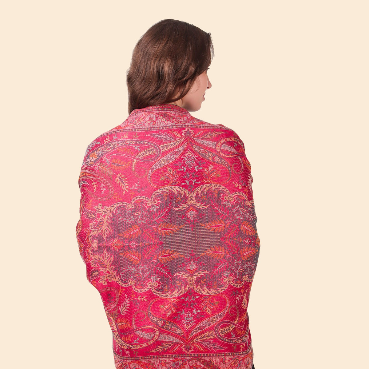 Kusum Pink Jamawar Stole