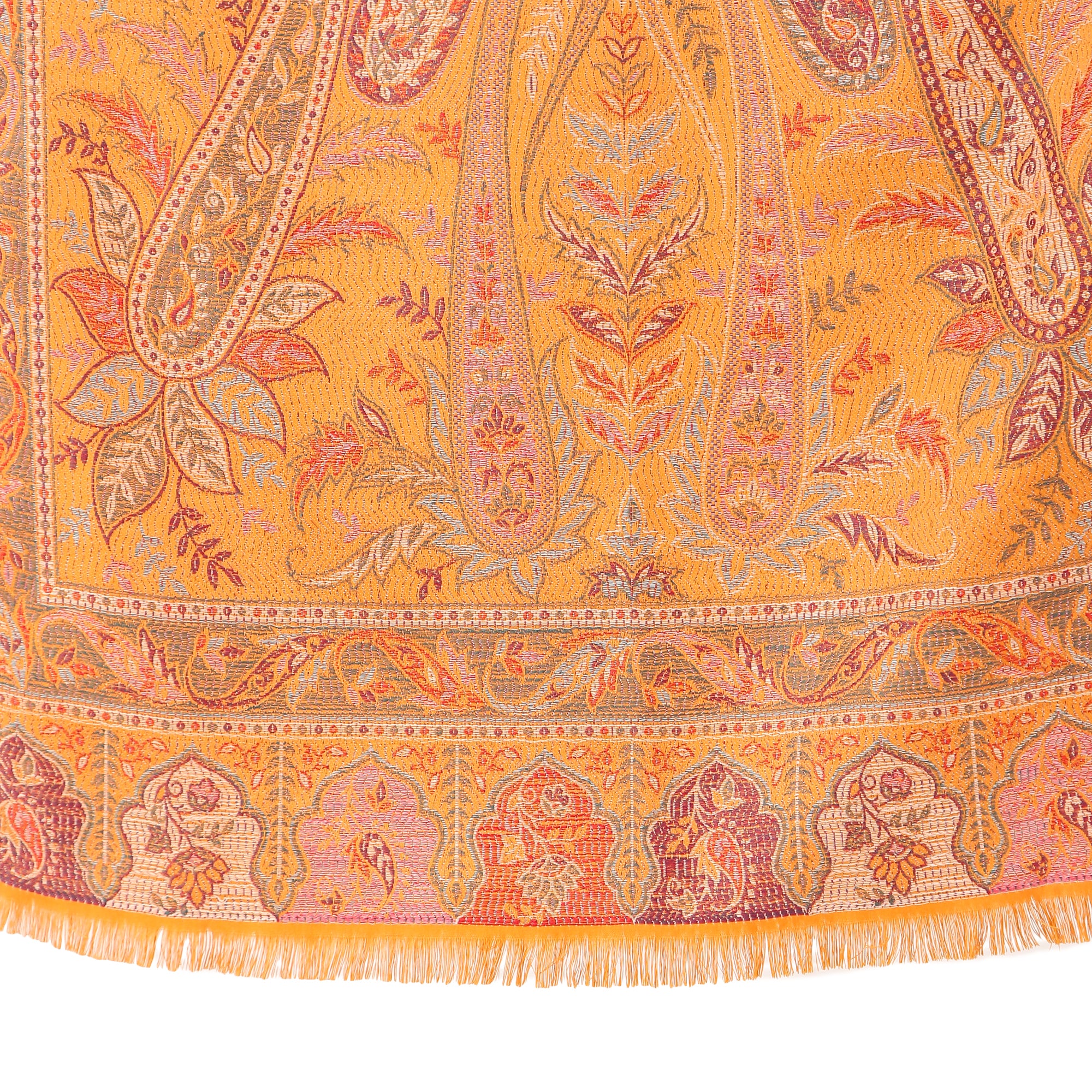 Kusum Mustard Jamawar Stole