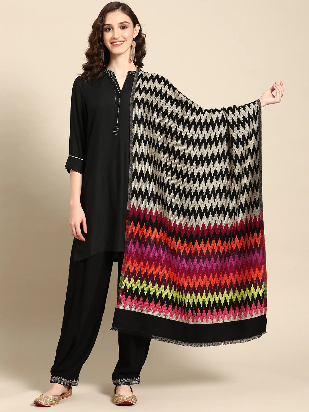 Multicoloured Geometric Stole