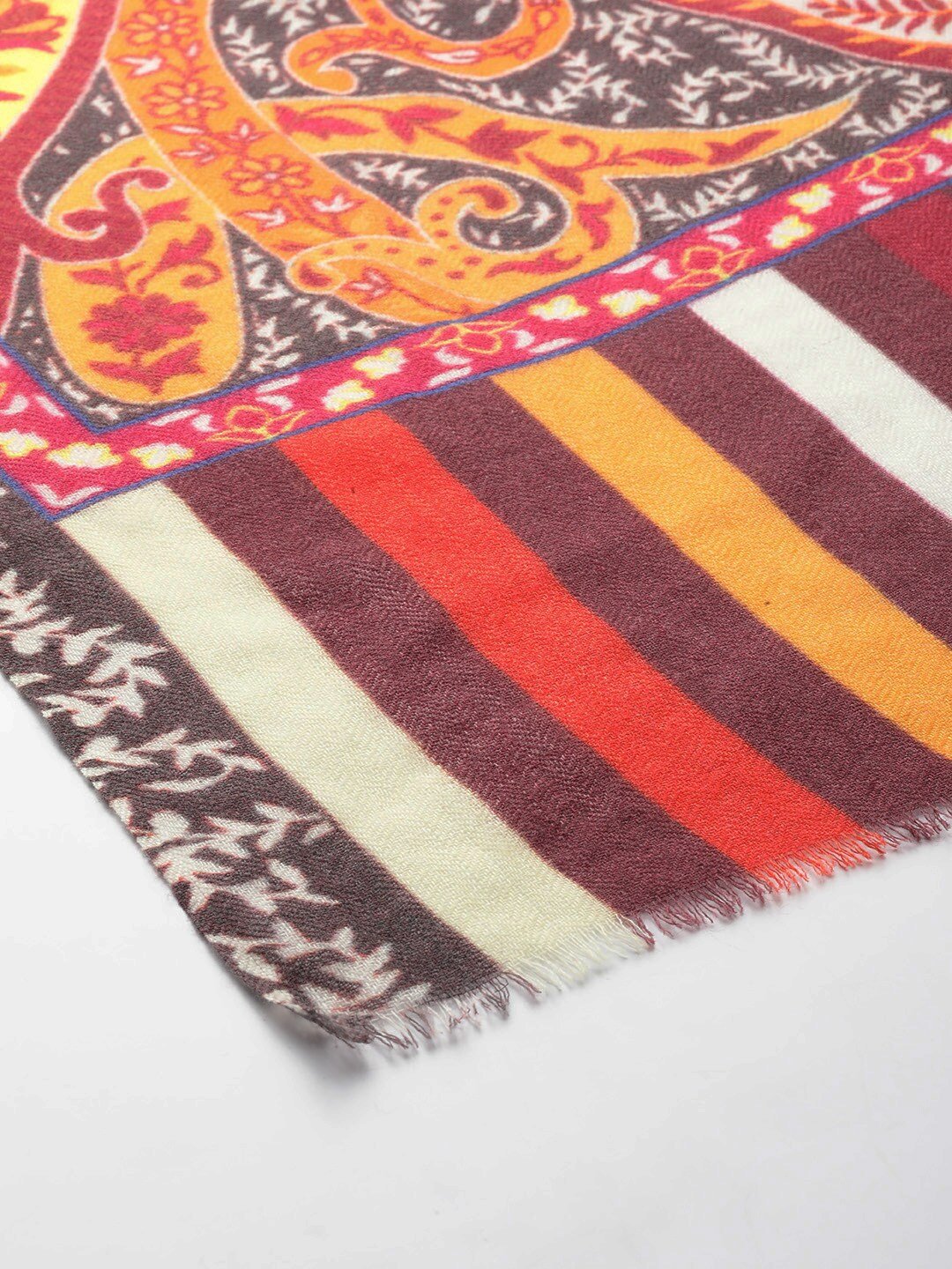 Women Multicoloured Printed Woolen Stole - Signet Scarves